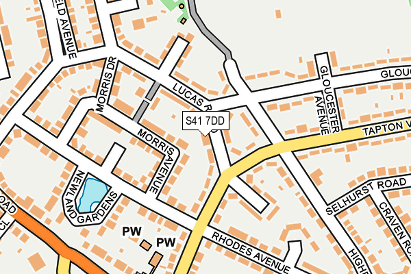 S41 7DD map - OS OpenMap – Local (Ordnance Survey)