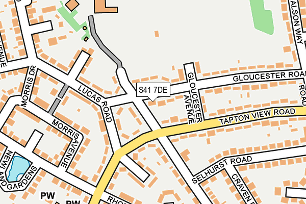 S41 7DE map - OS OpenMap – Local (Ordnance Survey)