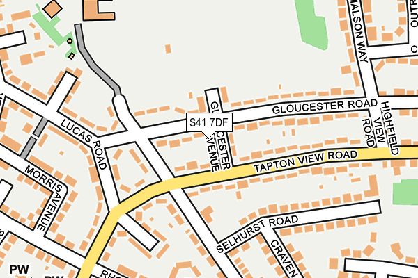 S41 7DF map - OS OpenMap – Local (Ordnance Survey)