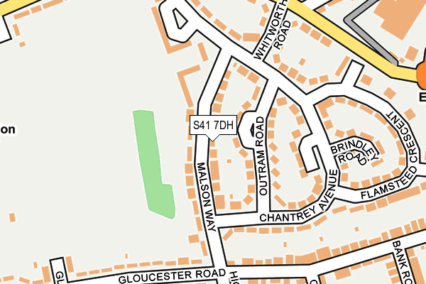 S41 7DH map - OS OpenMap – Local (Ordnance Survey)