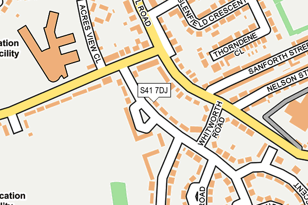 S41 7DJ map - OS OpenMap – Local (Ordnance Survey)