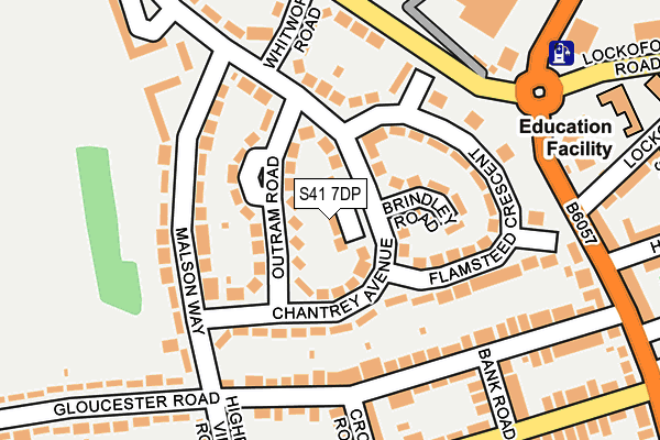 S41 7DP map - OS OpenMap – Local (Ordnance Survey)