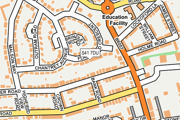 S41 7DU map - OS OpenMap – Local (Ordnance Survey)