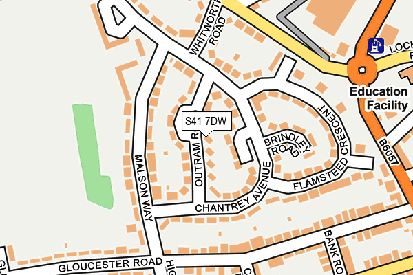 S41 7DW map - OS OpenMap – Local (Ordnance Survey)