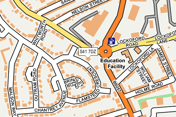 S41 7DZ map - OS OpenMap – Local (Ordnance Survey)
