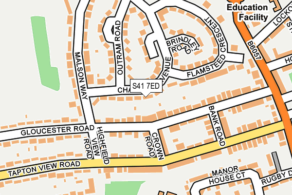 S41 7ED map - OS OpenMap – Local (Ordnance Survey)