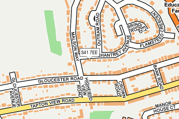 S41 7EE map - OS OpenMap – Local (Ordnance Survey)