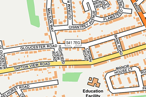 S41 7EG map - OS OpenMap – Local (Ordnance Survey)