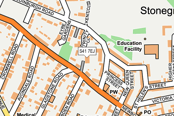 S41 7EJ map - OS OpenMap – Local (Ordnance Survey)