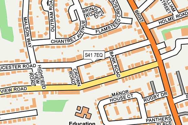 S41 7EQ map - OS OpenMap – Local (Ordnance Survey)