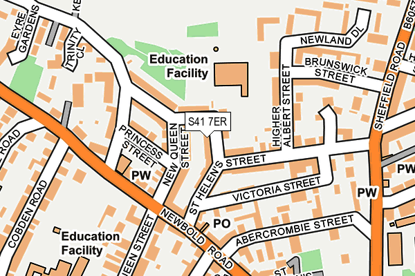 S41 7ER map - OS OpenMap – Local (Ordnance Survey)