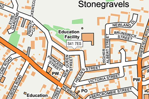 S41 7ES map - OS OpenMap – Local (Ordnance Survey)