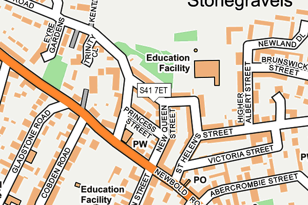 S41 7ET map - OS OpenMap – Local (Ordnance Survey)