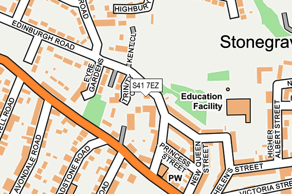 S41 7EZ map - OS OpenMap – Local (Ordnance Survey)