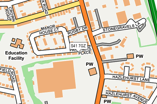 S41 7GZ map - OS OpenMap – Local (Ordnance Survey)