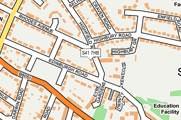 S41 7HB map - OS OpenMap – Local (Ordnance Survey)