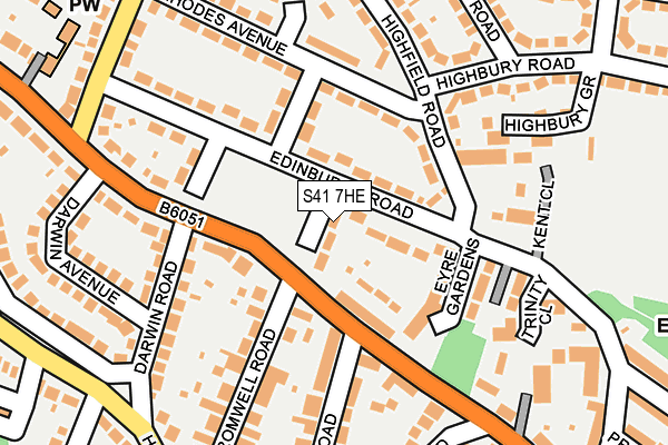 S41 7HE map - OS OpenMap – Local (Ordnance Survey)