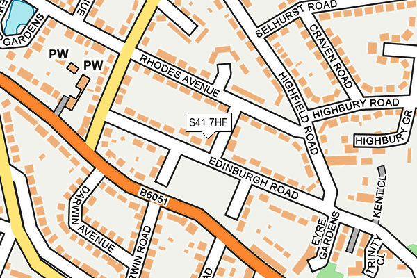 S41 7HF map - OS OpenMap – Local (Ordnance Survey)
