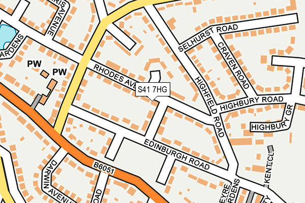 S41 7HG map - OS OpenMap – Local (Ordnance Survey)