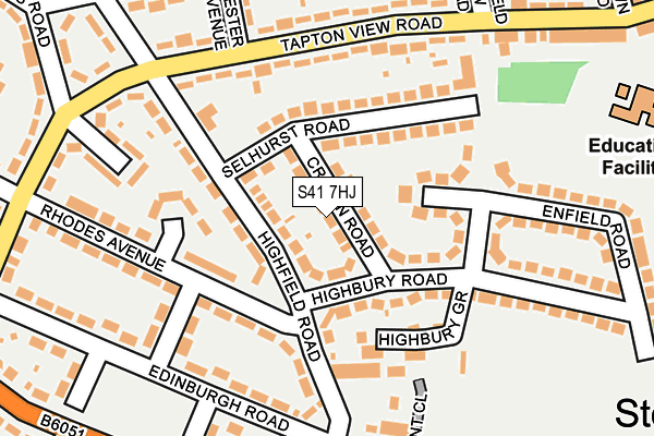S41 7HJ map - OS OpenMap – Local (Ordnance Survey)