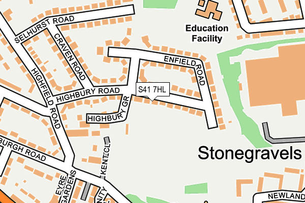 S41 7HL map - OS OpenMap – Local (Ordnance Survey)