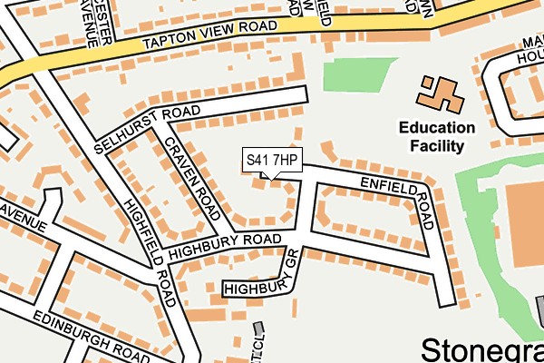S41 7HP map - OS OpenMap – Local (Ordnance Survey)