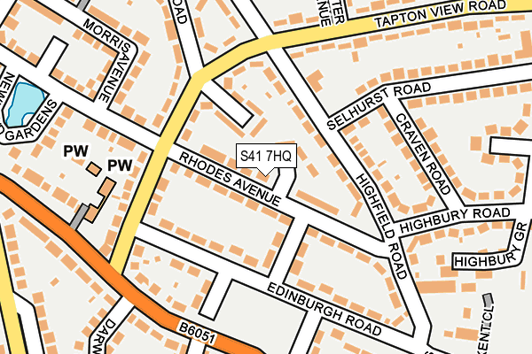 S41 7HQ map - OS OpenMap – Local (Ordnance Survey)