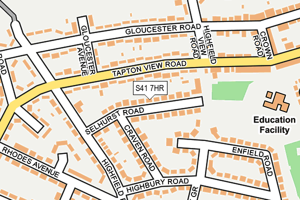 S41 7HR map - OS OpenMap – Local (Ordnance Survey)