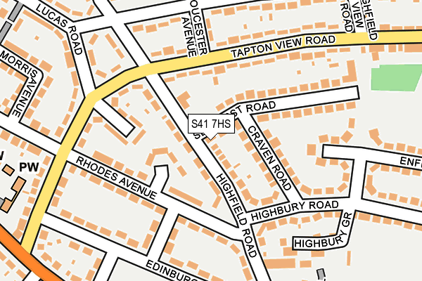 S41 7HS map - OS OpenMap – Local (Ordnance Survey)
