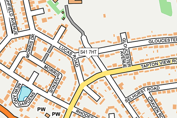 S41 7HT map - OS OpenMap – Local (Ordnance Survey)