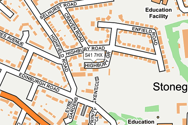 S41 7HX map - OS OpenMap – Local (Ordnance Survey)