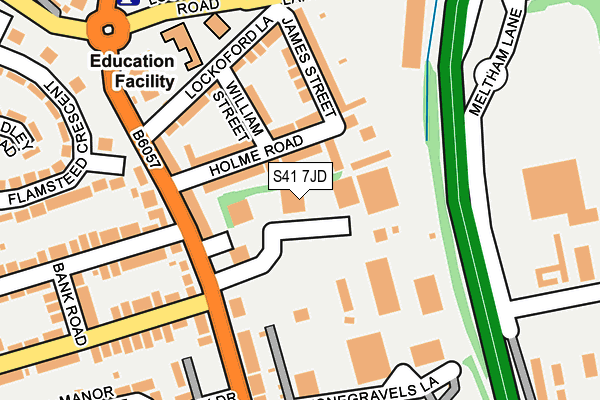 S41 7JD map - OS OpenMap – Local (Ordnance Survey)
