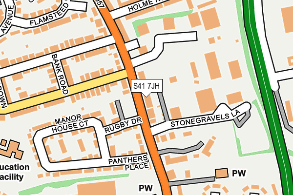 S41 7JH map - OS OpenMap – Local (Ordnance Survey)