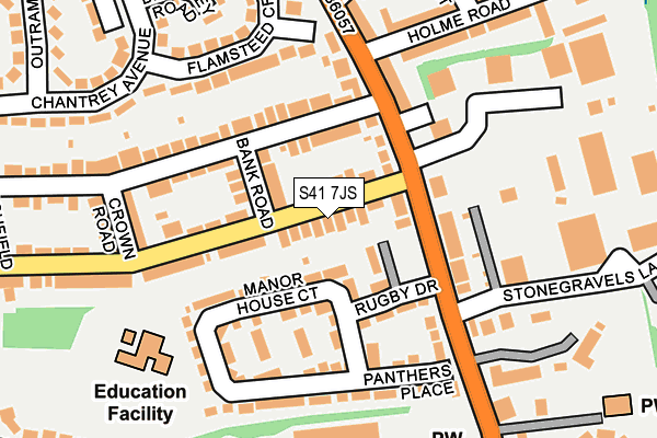S41 7JS map - OS OpenMap – Local (Ordnance Survey)