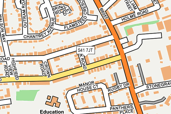 S41 7JT map - OS OpenMap – Local (Ordnance Survey)