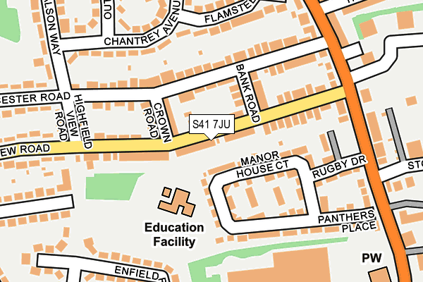 S41 7JU map - OS OpenMap – Local (Ordnance Survey)