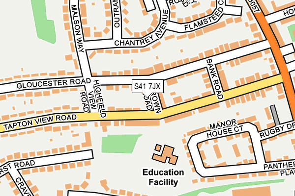 S41 7JX map - OS OpenMap – Local (Ordnance Survey)