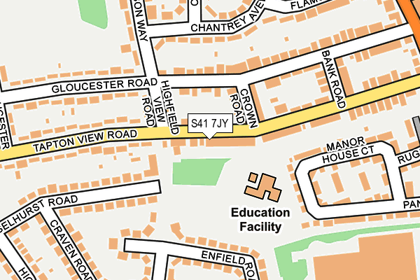 S41 7JY map - OS OpenMap – Local (Ordnance Survey)