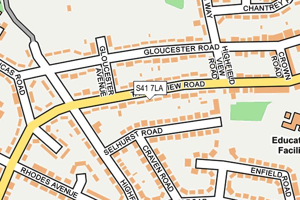 S41 7LA map - OS OpenMap – Local (Ordnance Survey)
