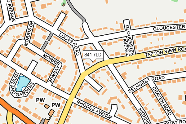 S41 7LD map - OS OpenMap – Local (Ordnance Survey)