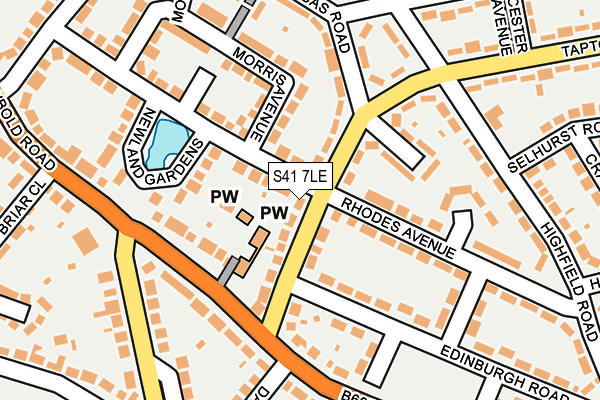 S41 7LE map - OS OpenMap – Local (Ordnance Survey)