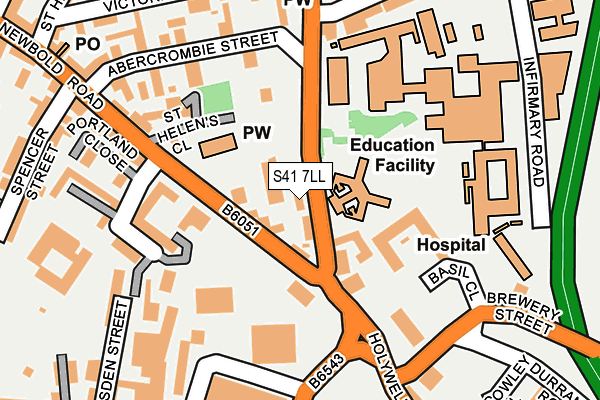 S41 7LL map - OS OpenMap – Local (Ordnance Survey)