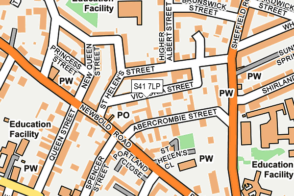 S41 7LP map - OS OpenMap – Local (Ordnance Survey)
