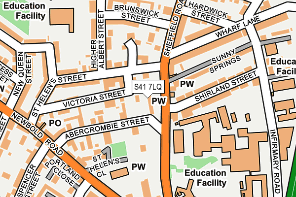 S41 7LQ map - OS OpenMap – Local (Ordnance Survey)