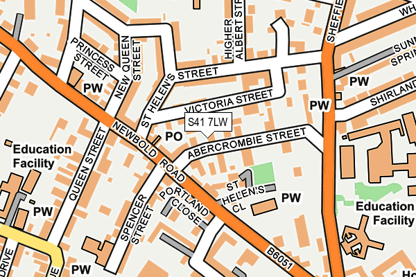 S41 7LW map - OS OpenMap – Local (Ordnance Survey)