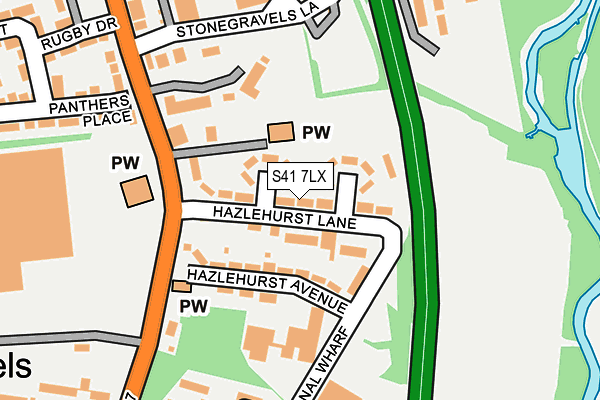 S41 7LX map - OS OpenMap – Local (Ordnance Survey)