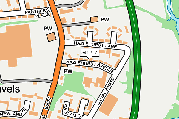S41 7LZ map - OS OpenMap – Local (Ordnance Survey)