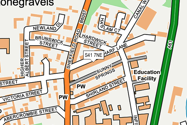 S41 7NE map - OS OpenMap – Local (Ordnance Survey)