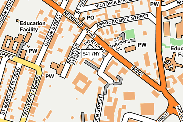 S41 7NY map - OS OpenMap – Local (Ordnance Survey)