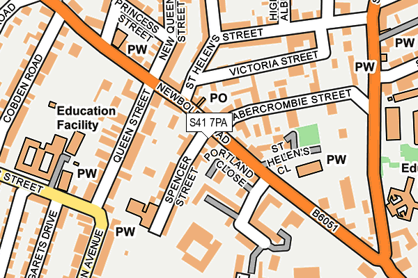 S41 7PA map - OS OpenMap – Local (Ordnance Survey)